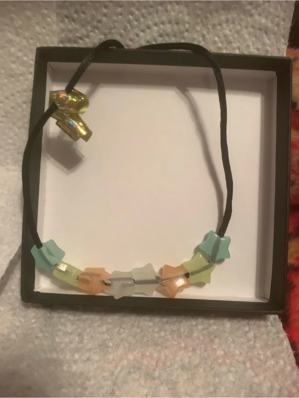 Luminous Glow in the dark -Star Bead Necklace - Pastel Multicolor 18-22”NEW